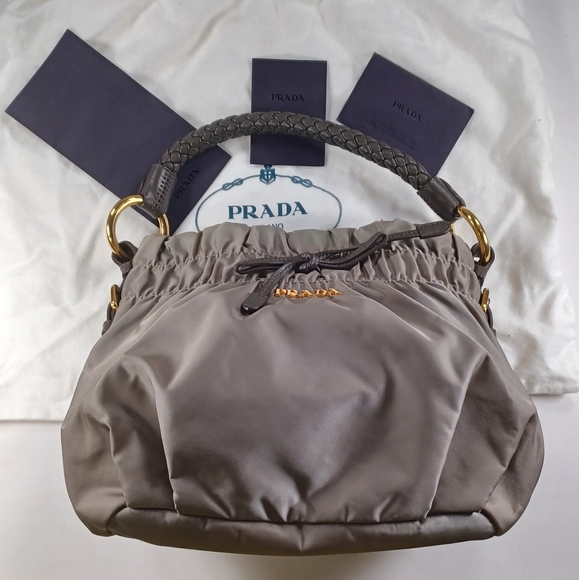 Prada Gray/KHAKI Nylon Full set bag - Picture 12 of 16